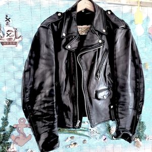 Vintage, 80s 'Perfecto by Schott NYC' Black Motorcycle Jacket